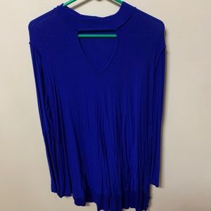 Royal blue cut out shirt
